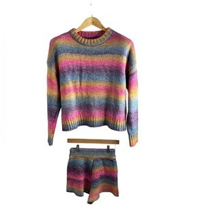 Something Navy Rainbow 🌈 ombré 2pc set, small, like new!